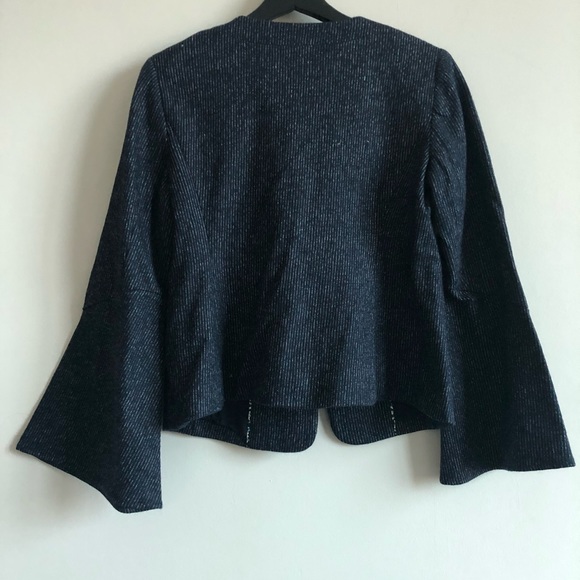 Anthropologie Cartonnier Pinstriped Flounced-Sleeve Blazer - Picture 6 of 8